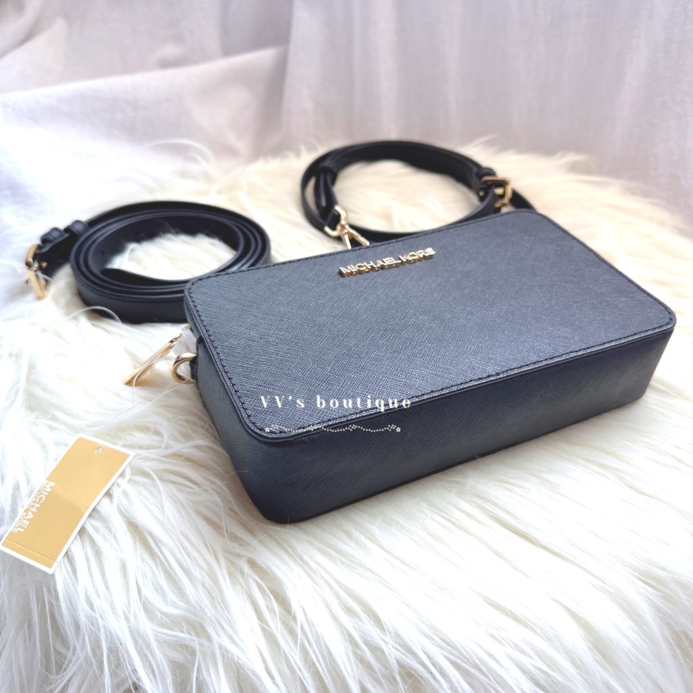 NWT Michael Kors Jet Set Medium Belt Bag Convertible Crossbody Black 35S0GTTC6L - Picture 2 of 11